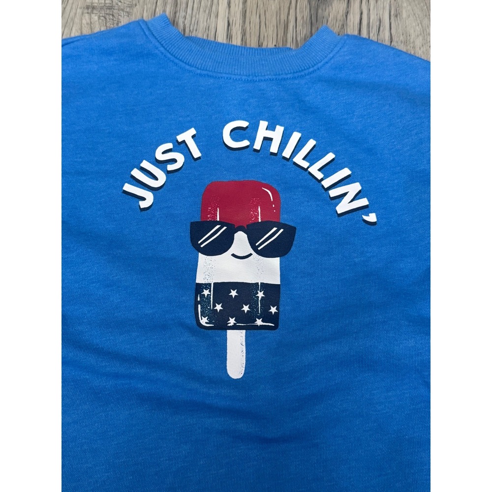 Old Navy Just Chillin Popsicle Graphic Long Sleeve Romper Blue 12-18M - Picture 2 of 4